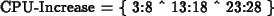 \begin{figure}\begin {center}
CPU-Increase = \{ 3:8 \^ 13:18 \^ 23:28 \}
\end {center}
\end{figure}